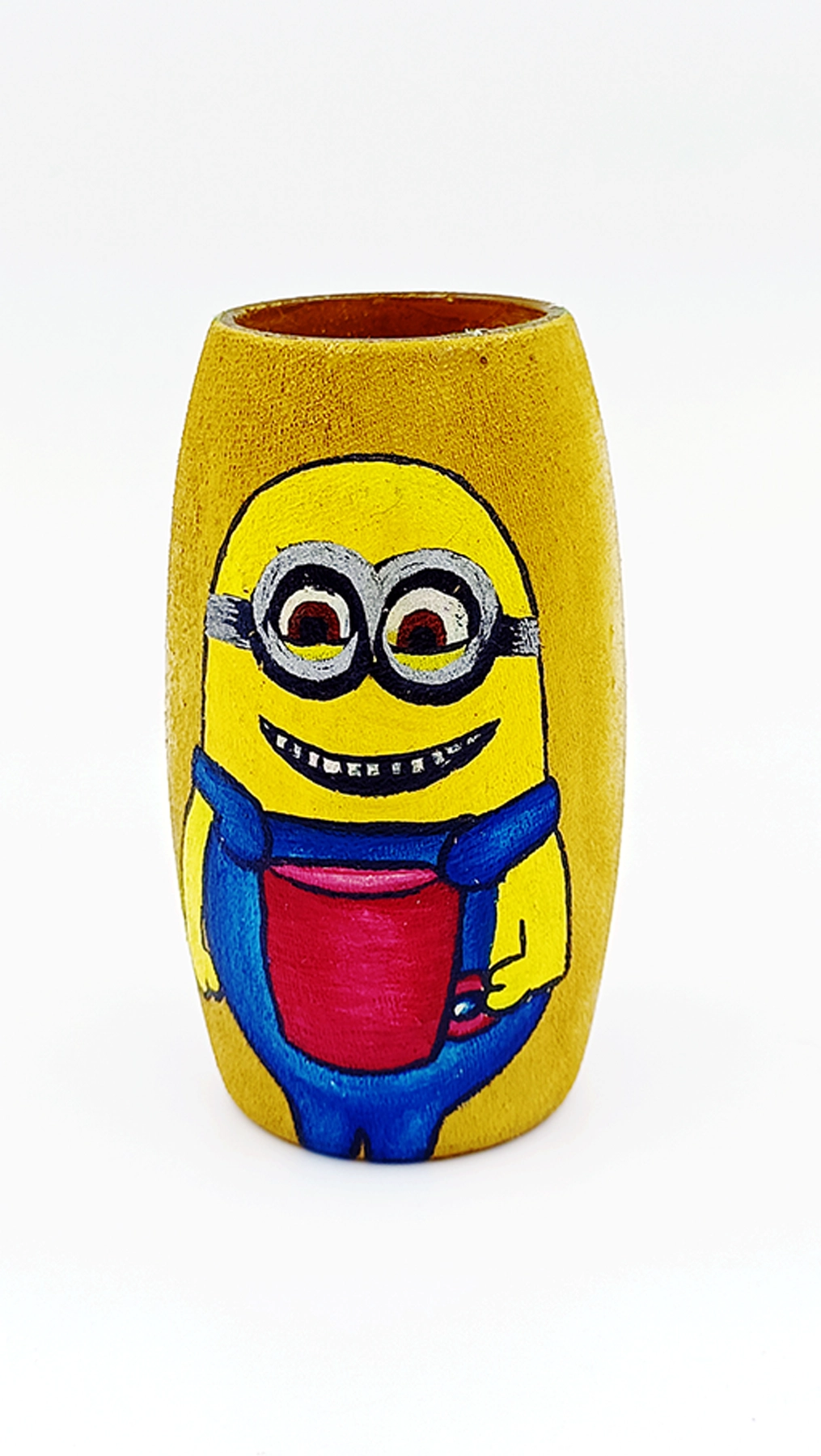 Handmade Minion Bottle Art - Eco-Friendly Mini Vase/Pen Stand