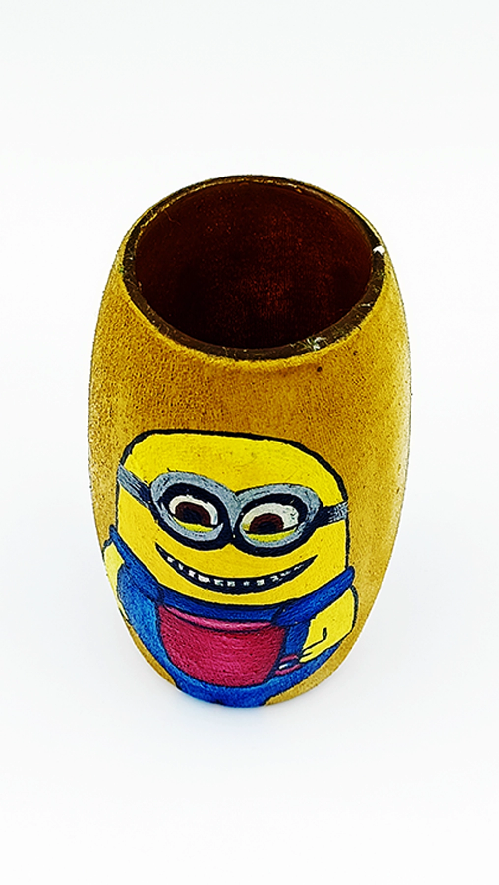 Handmade Minion Bottle Art - Eco-Friendly Mini Vase/Pen Stand