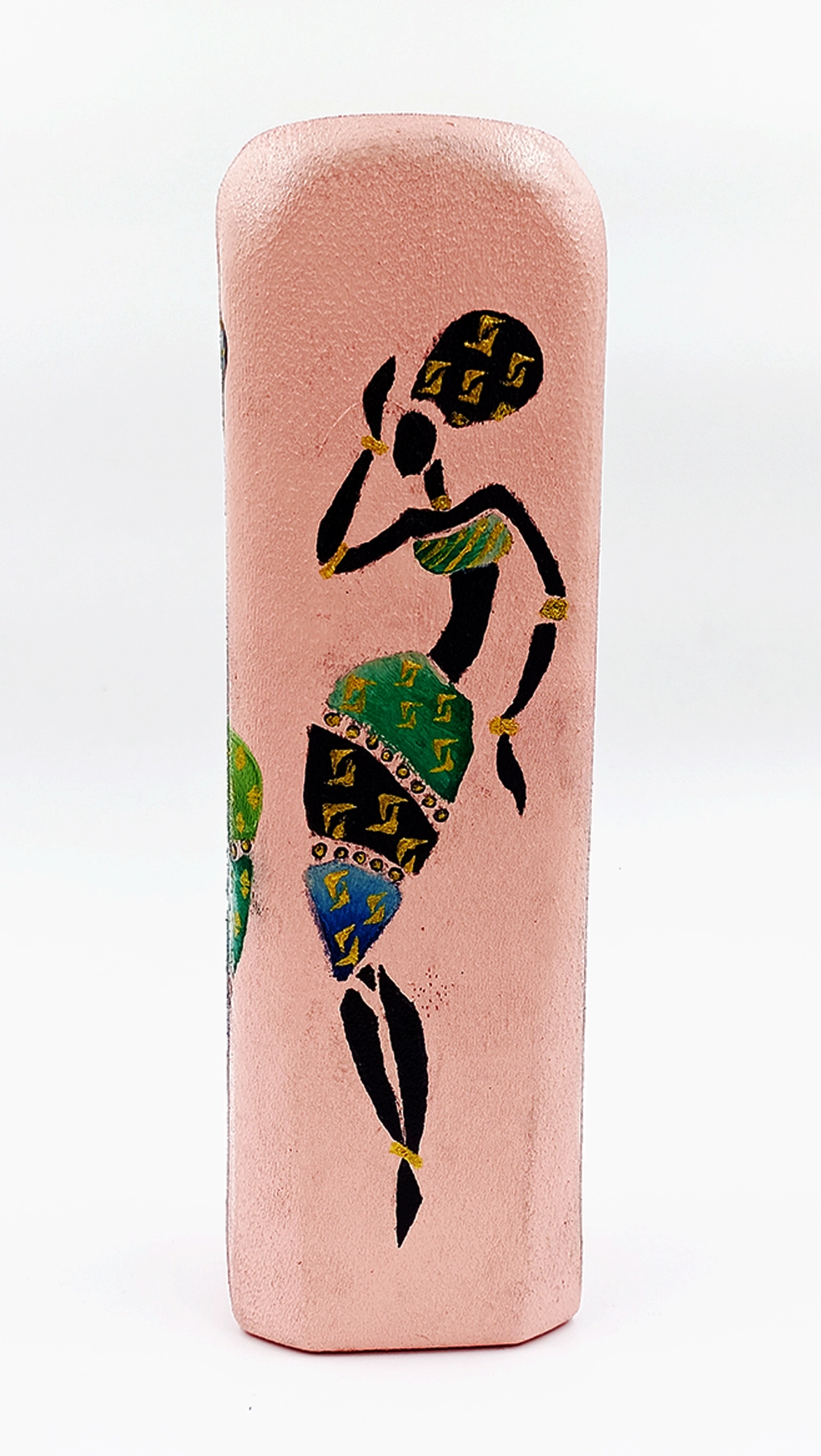 Handmade Dancing African Lady Bottle Art - Eco-Friendly Flower Vase