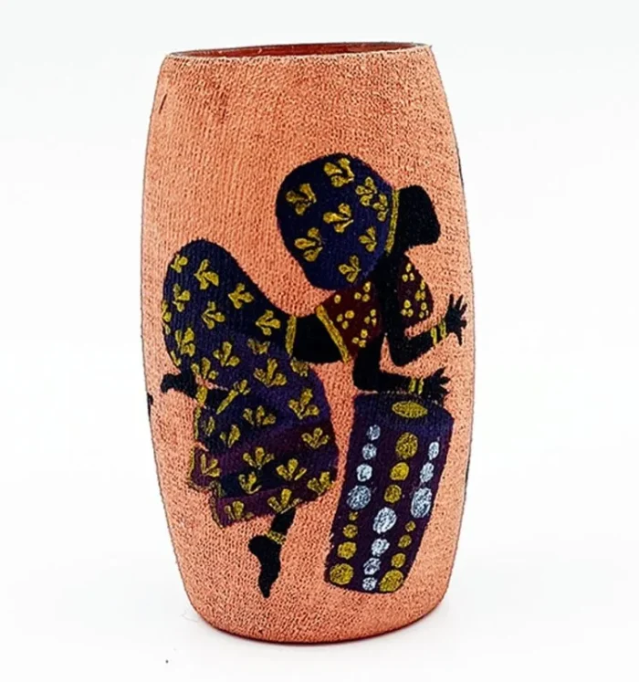 Painted Dancing African Lady Mini Vase - Image 3