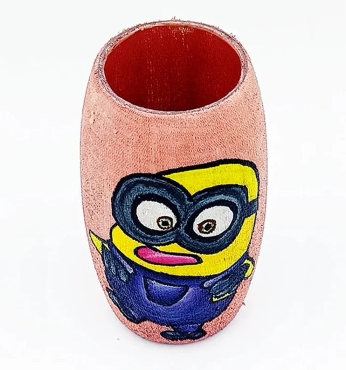 Minion Painting on Pink Bottle - Image 2