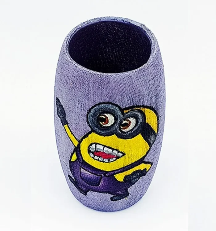 Handmade Laughing Minion Bottle Art - Image 2