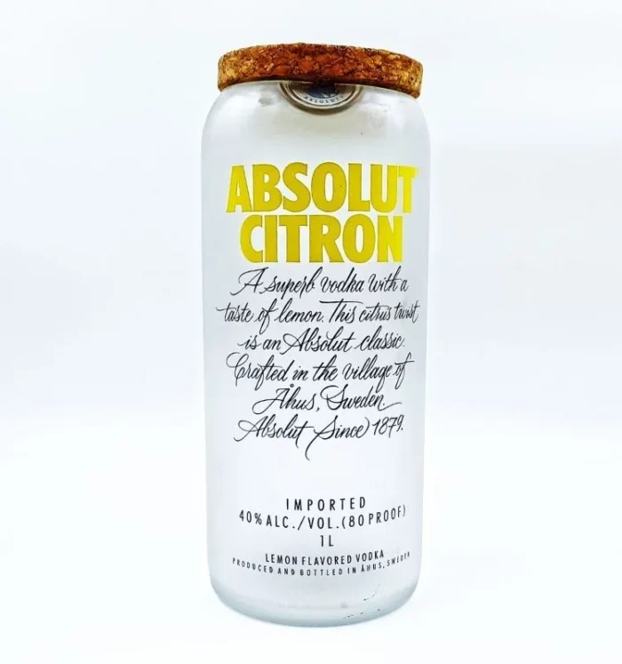 Absolut Citron Bottle Jar – Stylish, Eco-Friendly Decor