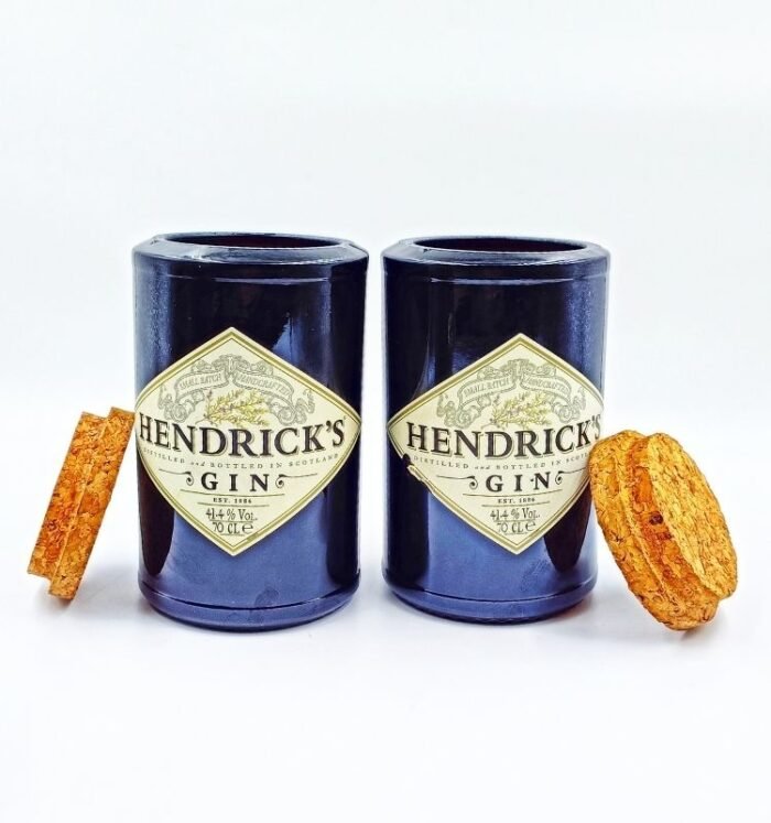 Krystal Kraft Hendrick's Gin-Inspired Glass Jar with Cork Lid Set of Two - Image 3