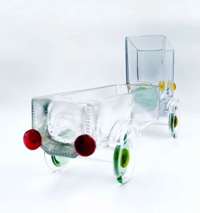 Upcycled Glass Bottle Truck – Eco-Friendly Snack Server & Décor - Image 3