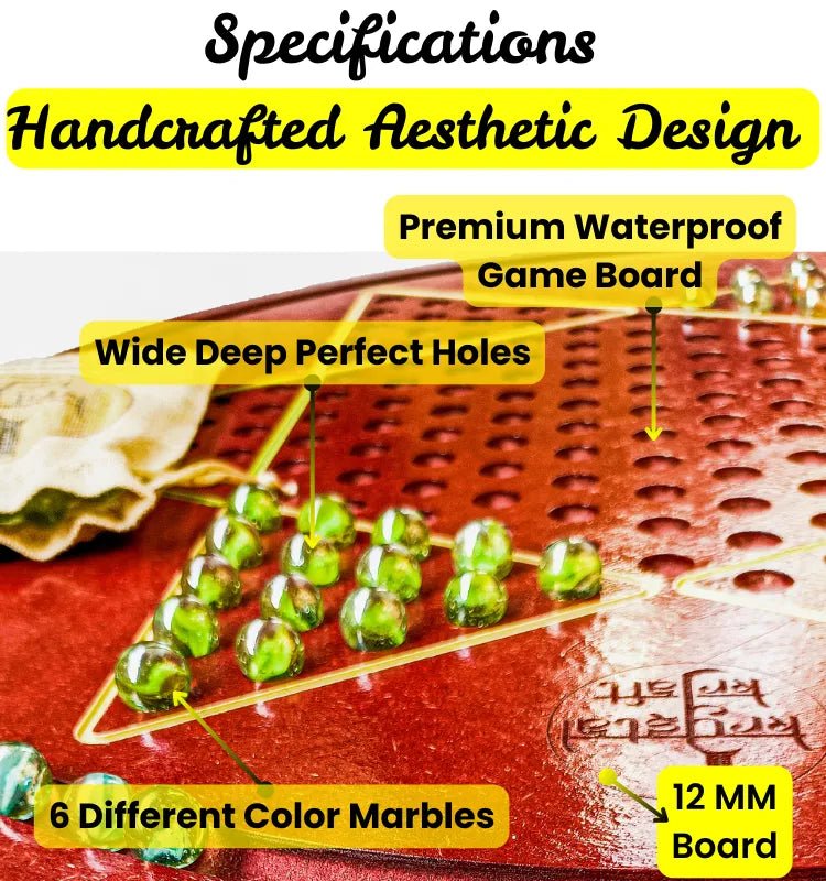 Large plywood Chinese Checkers board perfect for family play and strategy learning.
