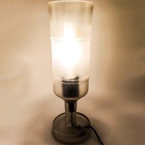 Handmade frosted glass bottle lamp for sustainable home lighting