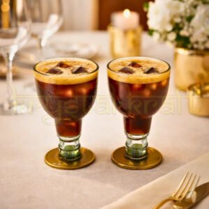 Handmade eco-friendly Old Monk upcycled bottle glasses set by Krystal Kraft