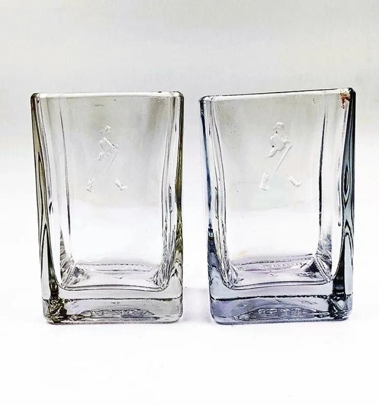 Eco-friendly recycled glassware gift set made from Johnnie Walker Gold Label bottles.