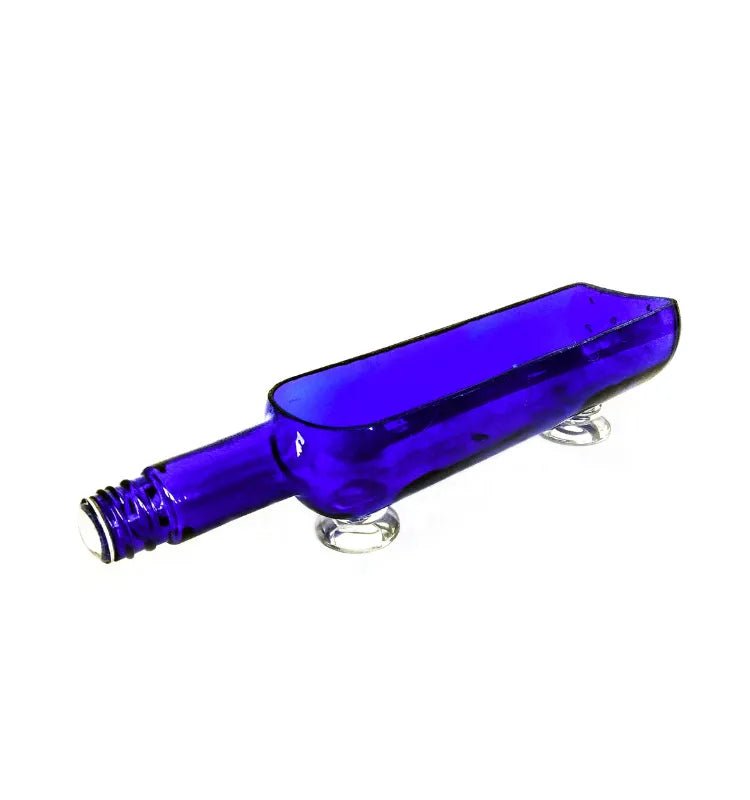 Stylish upcycled glass bottle pot planter with drainage hole for balcony, kitchen, and office desk.