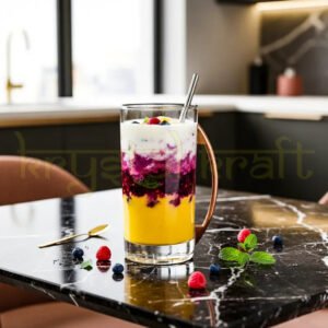 Handcrafted mug made from upcycled Indri Whisky bottle with metal handle