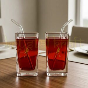 Eco-friendly upcycled whisky bottle glasses handcrafted by Krystal Kraft
